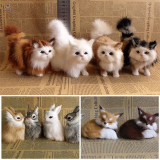 Simulação Mini Gato Coelho Raposa Modelo Pele De Coruja Gatos De Pelúcia Crianças Presentes De Aniversário Imitação Boneca Animal Decoração Da Casa