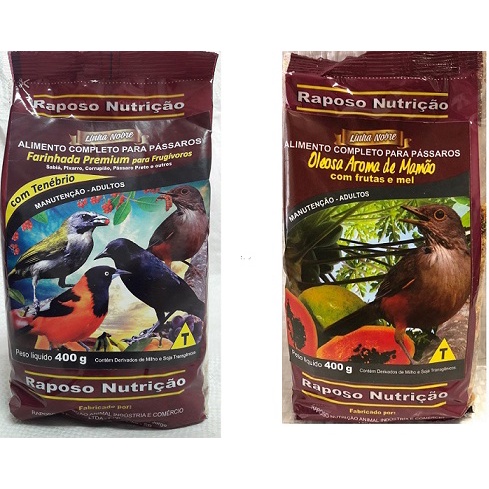 Kit 1 Farinhada Preimum de 400gr, 1 Ração Oleosa Aroma Mamão - 400 GR