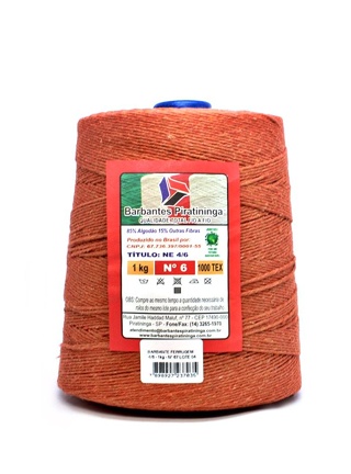 Barbante Piratininga 1Kg Número 6 Cor Ferrugem terracota telha crochê tricô tear macramê artesanato em Oferta na Shopee