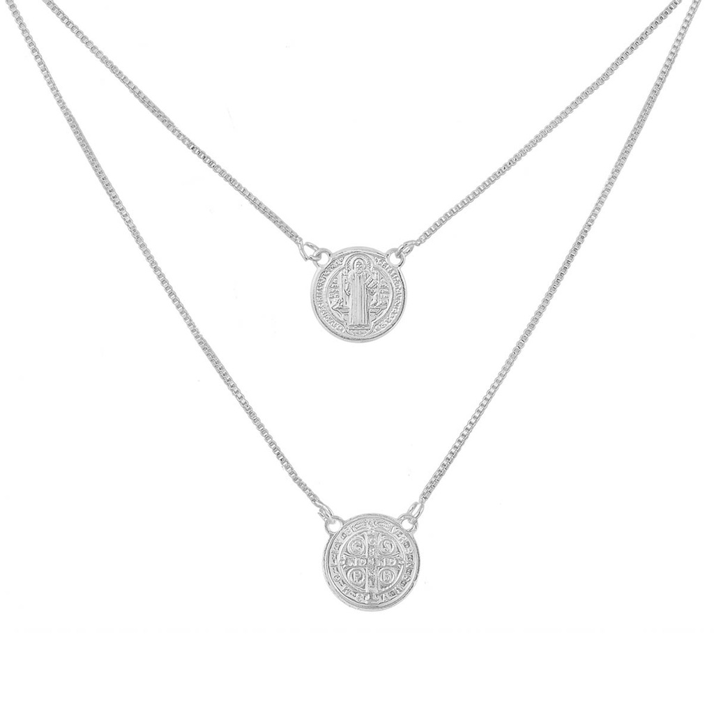 Escapulário São Bento Banhado A Prata 925 em Oferta na Shopee