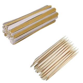 kit 100unid lixa pop grande parda + 100unid palito de laranjeira pinho