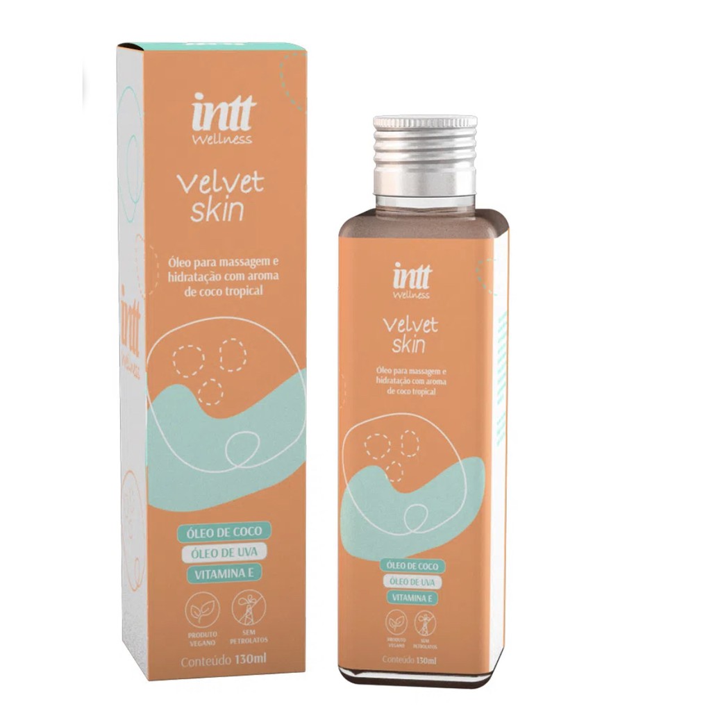 Óleo VELVET SKIN intt Para Massagem Corporal Hidratante D’ Coco Tropical 130ml Intt