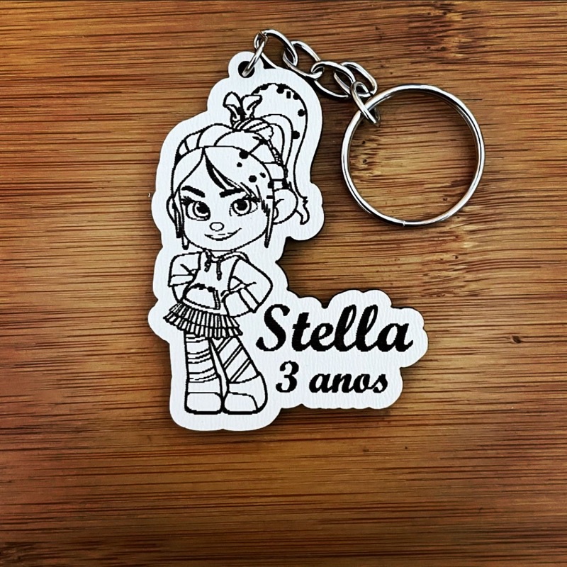 Kit de Chaveiros Vanellope Aniversário Brinde Aniversário Infantil em MDF