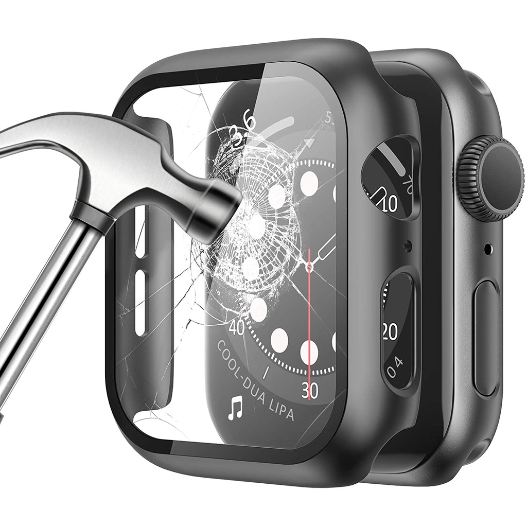 Capa De Vidro + Para Apple watch case 45mm 41mm 44mm 40mm 42mm 38mm iWatch Acessório De Tela serie 3 4 5 6 SE 7