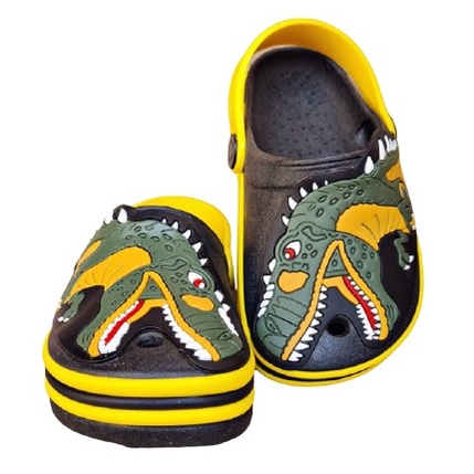 Babuche Dinossauro Masculino  T-rex Azul E Preto Fachetado