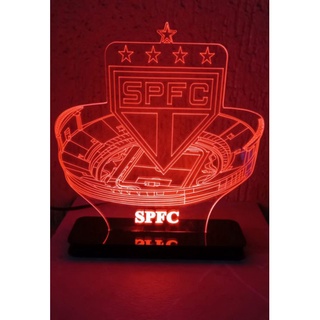 Abajur Luminaria Acrilico Led, Estádio do Morumbi São Paulo, Personalizado,Ótimo para presentear em Oferta na Shopee