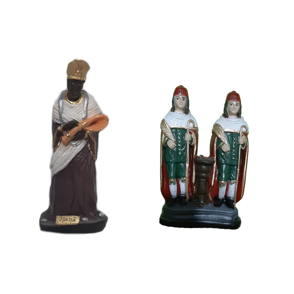 Estátua em gesso Nana Buruque + Cosme e Damiao 20 cm umbanda candomblé Orixá Erê
