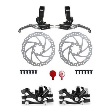 Bicicleta Freio Disco Kit Mecanico 160mm Com Manete Aluminio em Oferta na Shopee