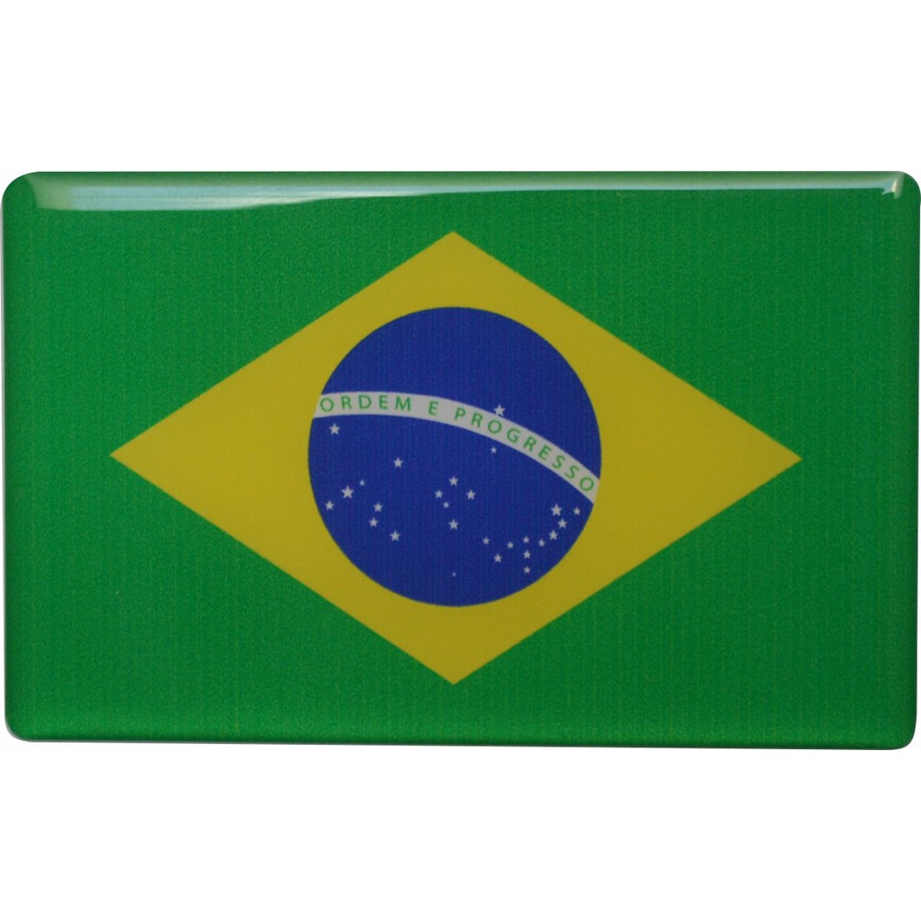 Adesivo Brasil Bandeira Resinada Relevo 3D 8x5cm Alemanha Itália França Israel Grã-Bretanha Inglaterra Japão Suécia EUA