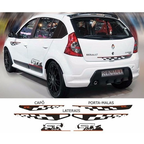 Kit 6 Adesivos Renault Sandero Gt Line 2008 2009 2010 2011/