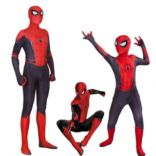 Spiderman Halloween traje para adultos e crianças, bodysuit