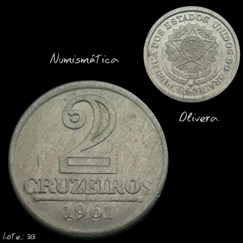 Moeda antiga 2 cruzeiros 1961 - Brasil. L 881