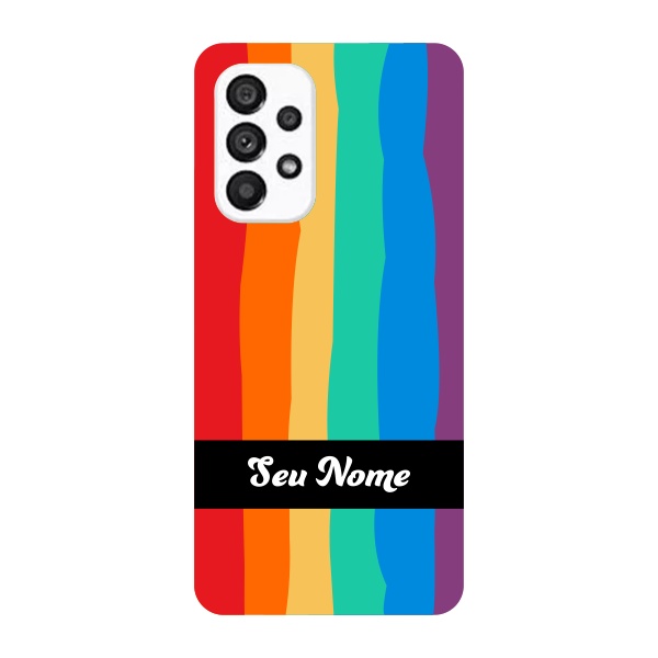 Capinha para Samsung A53 5G Anti Impacto Personalizada - Arco Íris Colorido LGBT LGBTQIA+ com nome