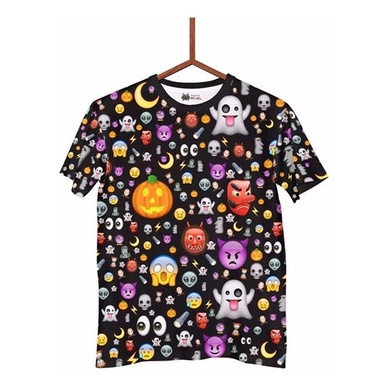 Camisa Camiseta Emoji Unicórnio Halloween Ponei Fantasma Pt