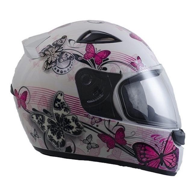 Capacete Ebf Capacetes New Spark Branco E Rosa Borboleta Shopee Brasil