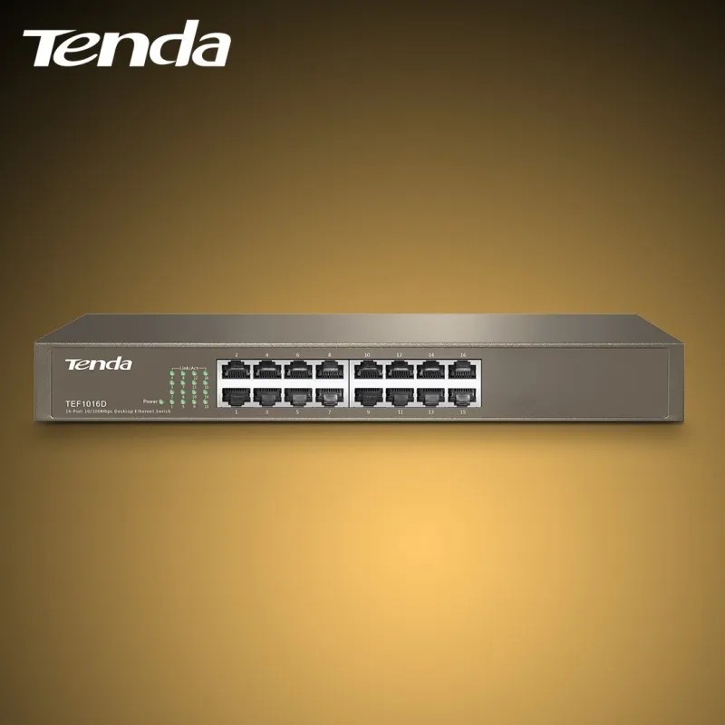 Switch Tenda De Mesa 16 Portas Ethernet 10/100 Mbps Tef1016d