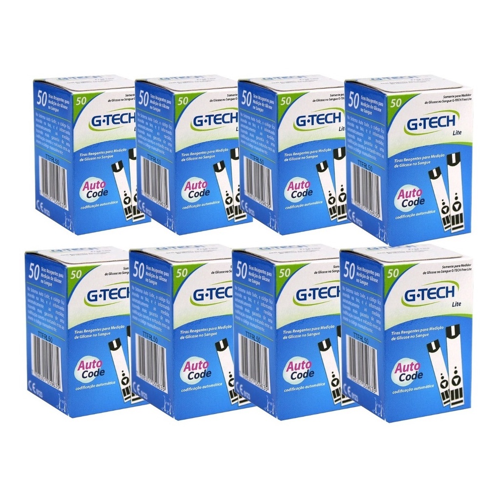 Tiras Glicose Fita Glicemia 400 Unidades Gtech Lite