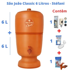 Filtro de Barro para Água São João Classic 6 Litros 1 Vela - Cerâmica Stéfani