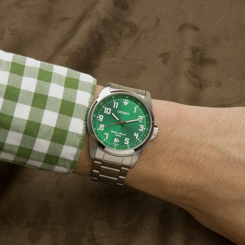 Relogio Masculino Orient Prata Fundo Verde MBSS1154A E2SX Original em Oferta na Shopee