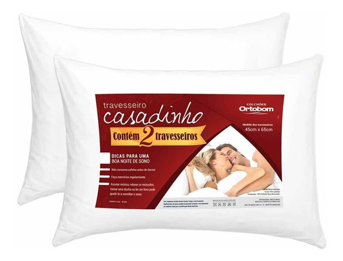 Kit 02 Travesseiros Casadinho Siliconada 70x50cm OFERTA em Oferta na Shopee