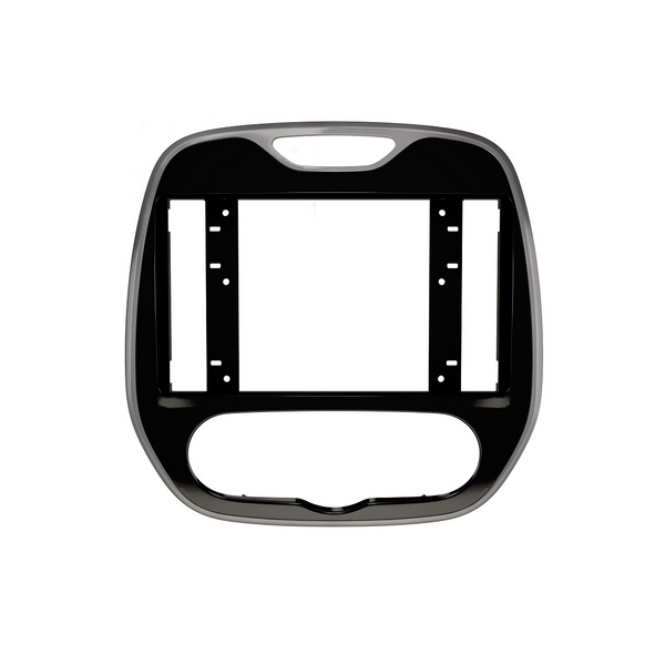 Moldura Tela 8" e 9" Pioneer Renault Captur Preto Fosco Friso Prata