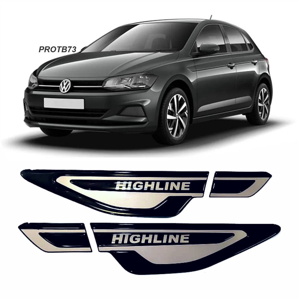 Aplique Highline Polo Gol Virtus Paralamas Cromado Relevo