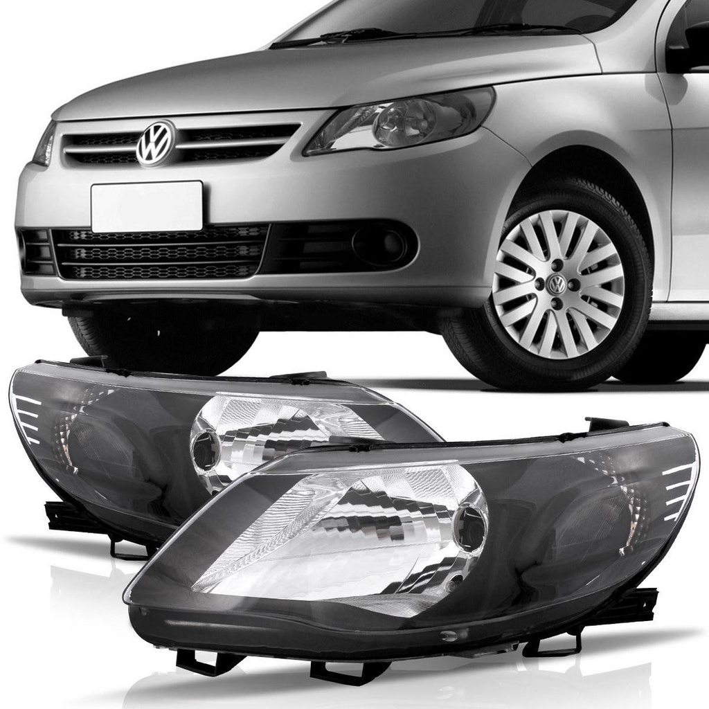 Par Farol Gol Saveiro Voyage G5 2009 2010 2011 2012 Foco Simples Máscara Negra em Oferta na Shopee