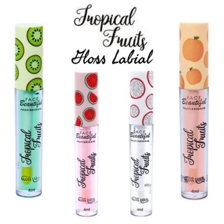 Gloss Labial Tropical Fruits 4 Opções FaceBeautiful
