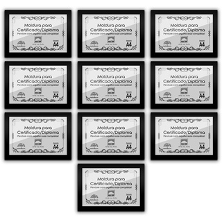Kit 10 Certificado Diplomas A4 com Tela de Acetato e MDF