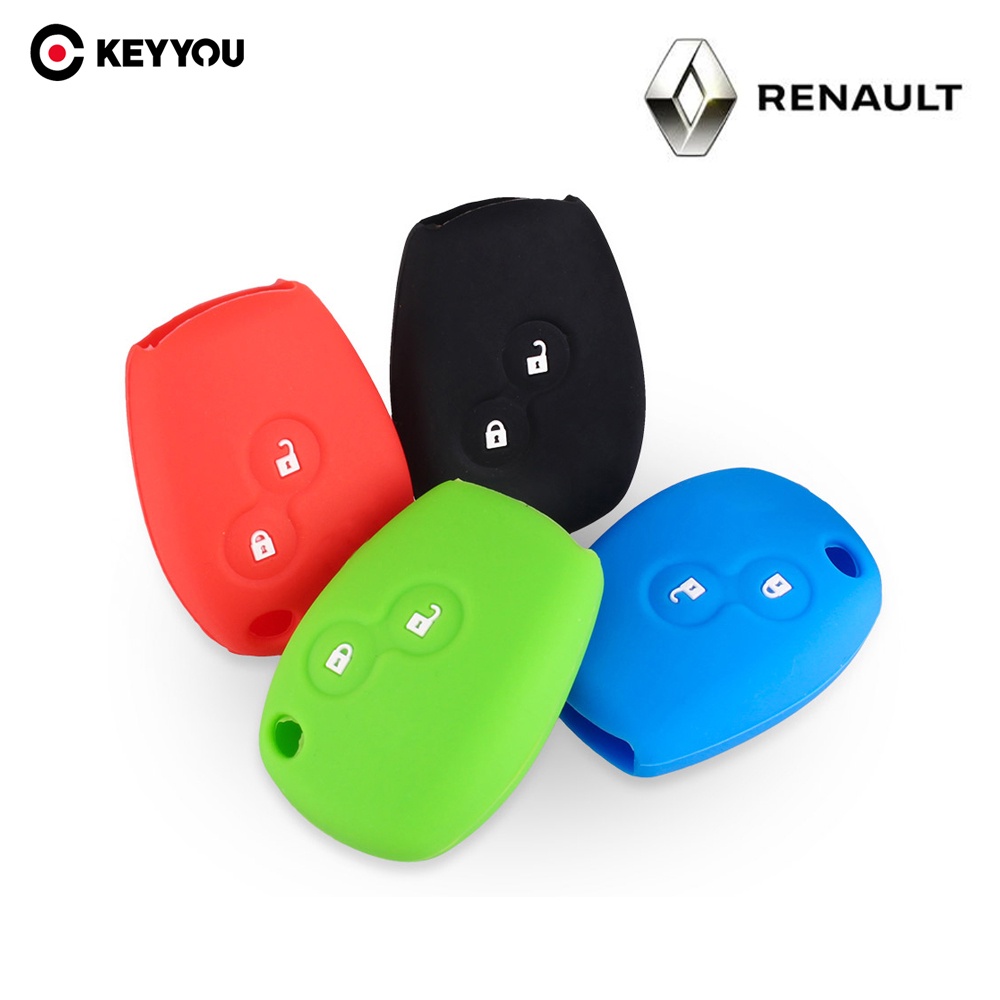 Capa de silicone com chave para carro Renault Sandero Logan Duster 2 botões