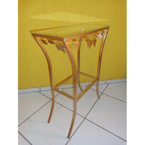 Aparador Ferro Prateleira Com Vidro 60x25cm Det. Folha
