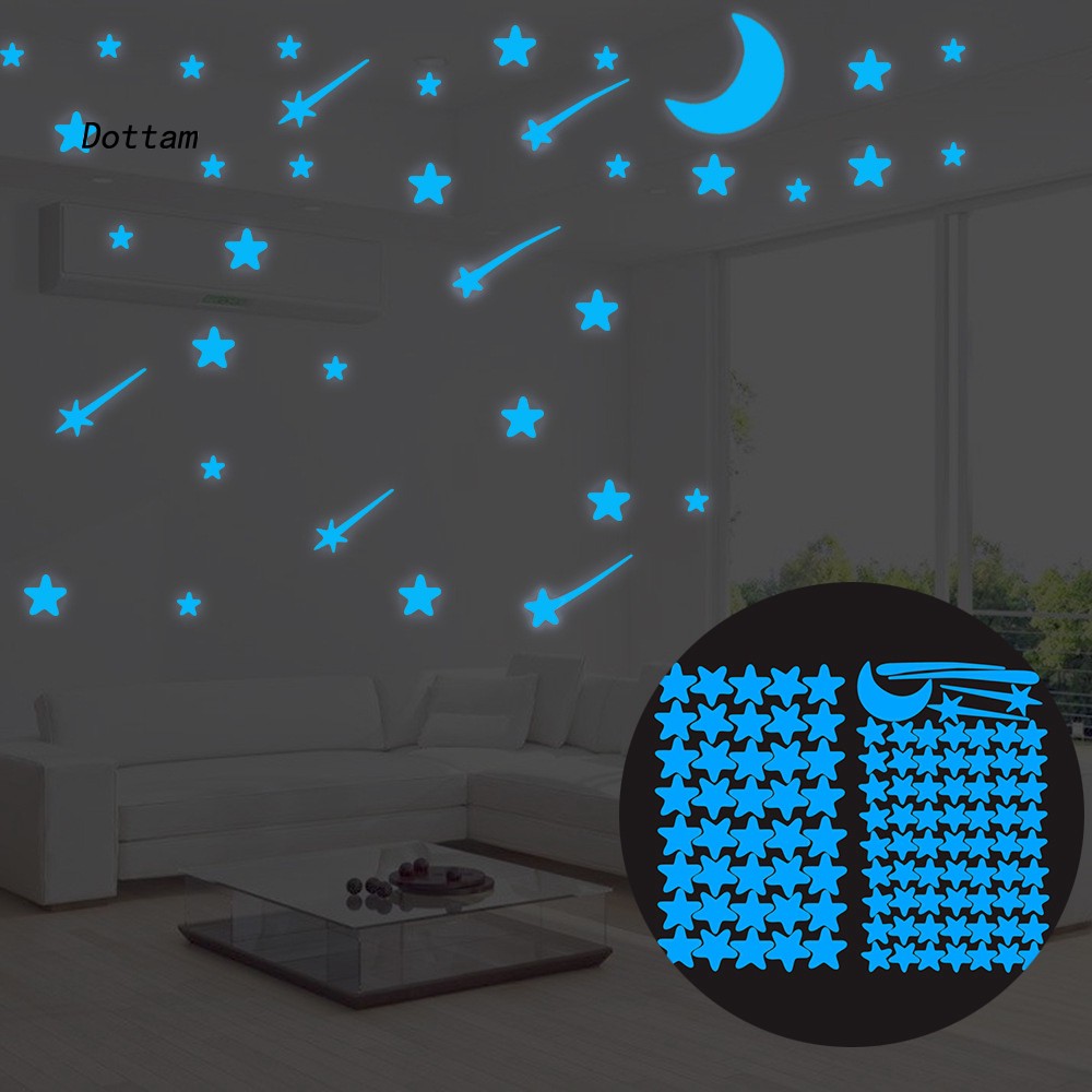 DT 108Pcs Estrelas Luminosas Brilham No Teto Escuro Adesivos De Parede Decoração De Quarto Para Crianças