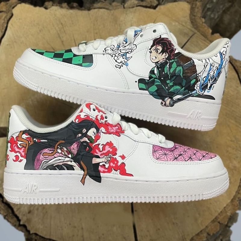 Tênis Unissex Personalizado Tanjiro e Nezuko Damon slayer (sob encomenda)