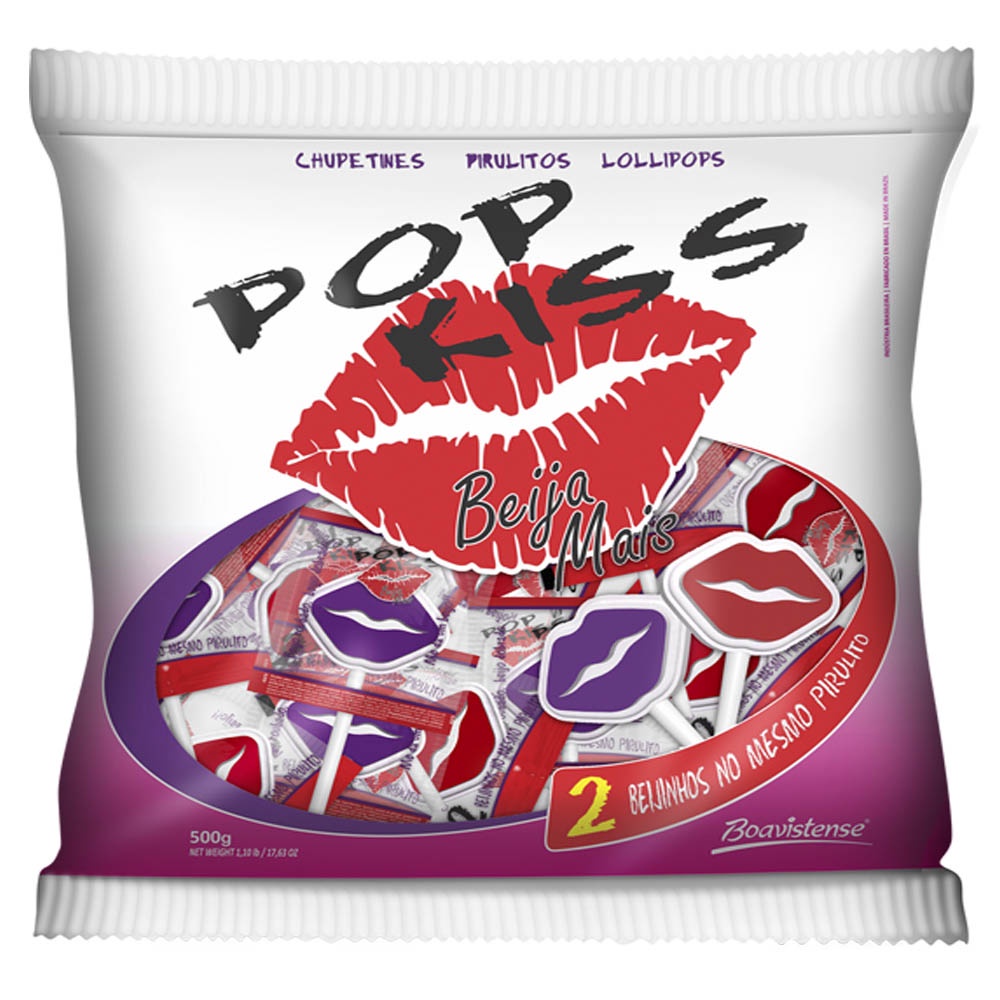 Pirulito Pop Kiss Beija Mais 500g - Boavistense