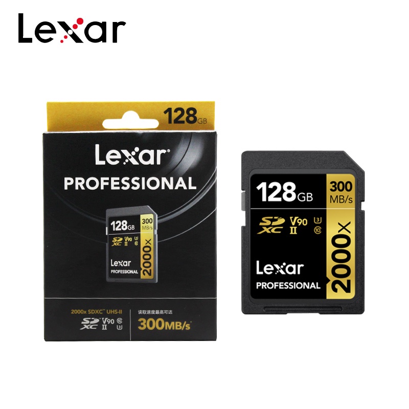 Cartao de Memoria Lexar Professional 2000x 128GB 300MB/S SDXC UHS-II Gold Series 4K