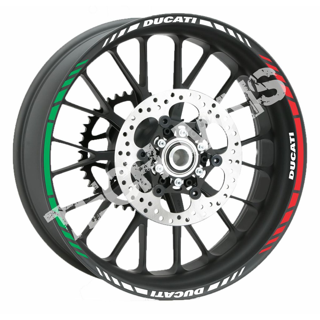 Kit Adesivo de Roda para Moto Refletivo DUCATI UNIVERSAL Aspas faixa fita.