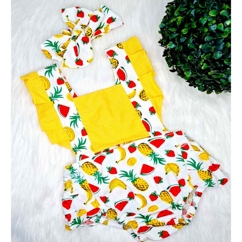 Jardineira Romper Body De Bebe Bunda Rica Faixa Escolha Seu Modelo Shopee Brasil