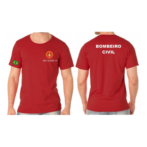 CAMISETA  MASCULINO BOMBEIRO CIVIL BORDADO