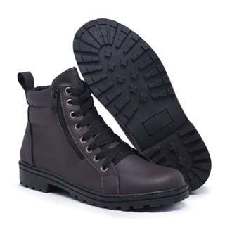 Bota Coturno feminino de Couro Sintético com Ziper do 33 ao 41 em Oferta na Shopee