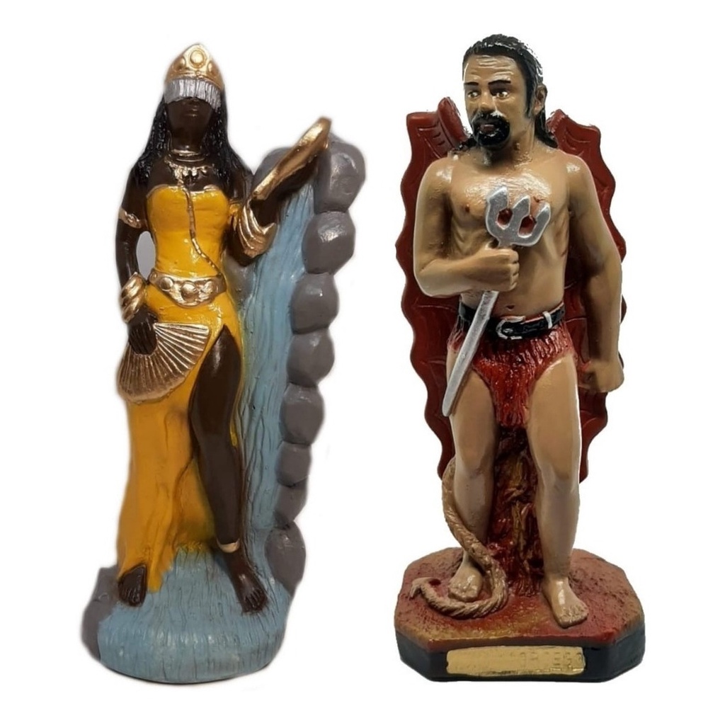 Imagem Orixá Oxum E Exu Morcego Candomblé Umbanda Estátua