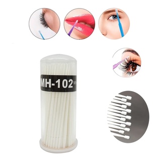 Microbrush Cotonete Alongamento Fio A Fio Cílios 100u Branco