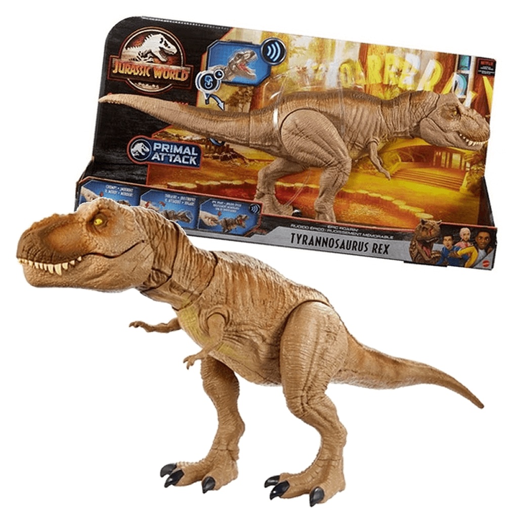 Tiranossauro Rex Rugido Epico Jurassic World Attack Mattel | Shopee Brasil