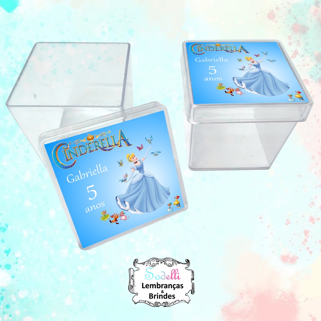 Lembrancinhas Cinderela - 30 | 20 | 10 Caixinhas Acrílicas Personalizadas