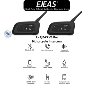 EJEAS V6 Pro + Type-c 2 Pack Fone De Ouvido Com Intercomunicador Para Motocicleta Bluetooth 1200m Interfone em Oferta na Shopee