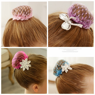 Dot Girl Women Bun Cover Snood Hair Net Nets Latin ballet Dance Snoods Crochê Acessórios De Cabelo Para Dançar Balé