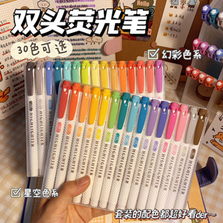 Novo 5/10/12/15/30 Cores Marcador Fluorescente Estudante Utiliza Um De Conta Manual Para Destacar Em Cores em Oferta na Shopee