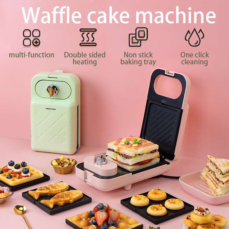 ZheSlife Mini frigideira de waffle Máquina De Waffles Elétrica Para O Café Da Manhã Pão Torrado Sanduíche Máquina de Waffle antiaderente Mini Waffle Maker