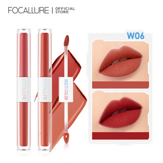 Batom Labial FOCALLURE Ultra-Leve Cor Intenso Antiaderente 2 Em 1/Fosca/Aveludado/Não Irrita A Prova De Manchas