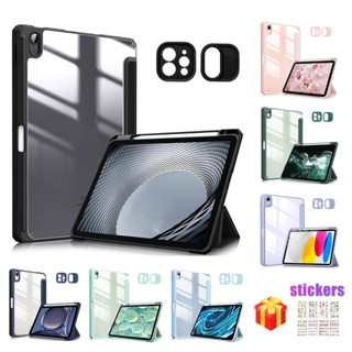 GOOJODOQ Capa Para Pro11 Air 4 5 10,9 10,2 gen 7 8 9 Capa De Acrílico Transparente Estojo Com Ranhura De Caneta Stand