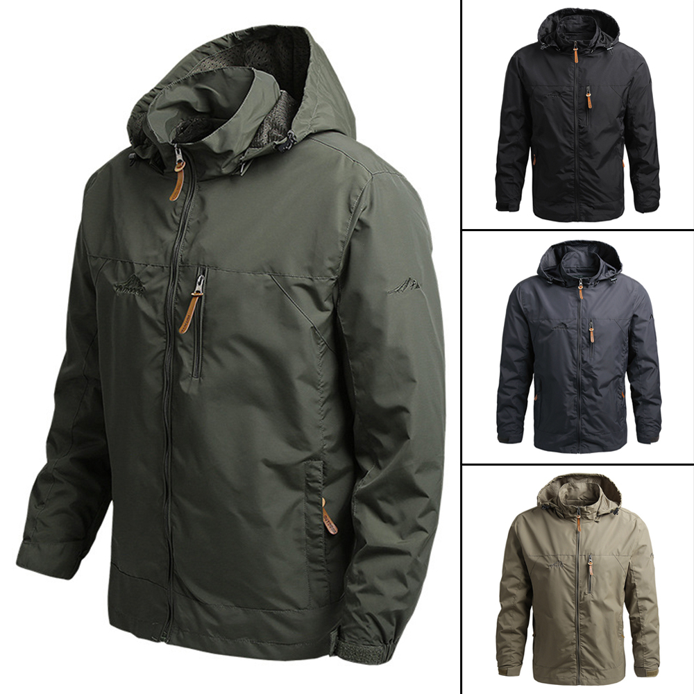 Jaqueta Com Capuz Casaco Corta-Vento Quente À Prova D'água Para Homens Caminhadas Pesca Outerwear Jaquetas Moda Pure Col